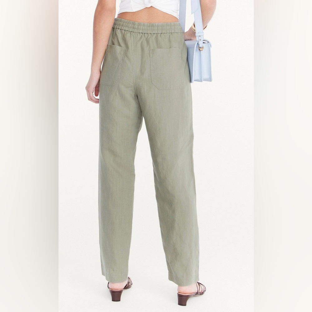 🖤J.Crew Seaside Linen Blend Pants – Faded Pistachio | Size L - Picture 3 of 14